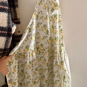 Zara Lemon Print Apron - White and Yellow